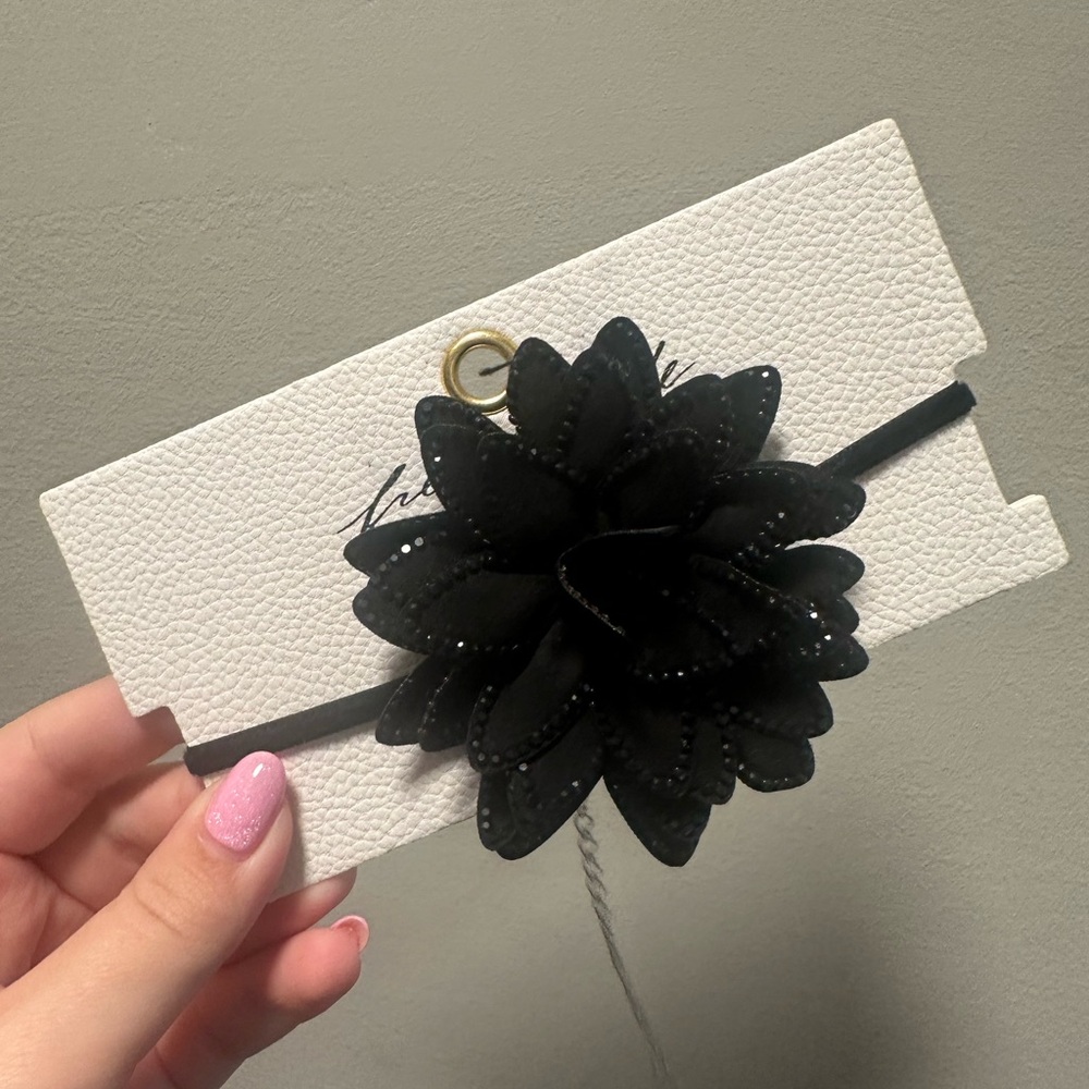 Free People Black Floral Choker
